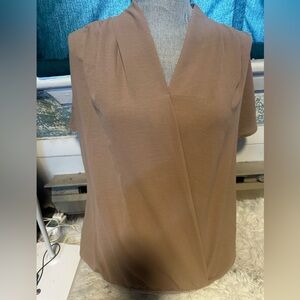 SHEIN Tan V-Neck Blouse